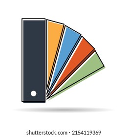 color icon shadow, colorful graphic catalog symbol, color template web vector illustration .