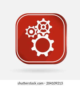 Color icon with shadow.  symbol settings. cogwheel