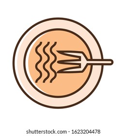 Color icon spaghetti. Flat vector illustration.
