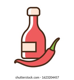 Color icon spicy sauce. Flat vector illustration.
