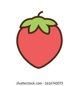 Color icon strawberry. Simple vector illustration with ability to change.