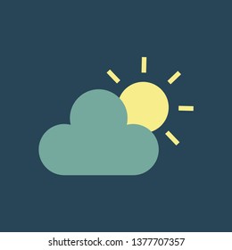 Color icon sun and clouds