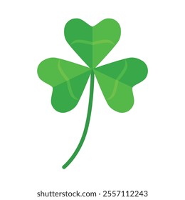 The color icon of a three-leaf clover. A three-leaf clover is a symbol of good luck. A leaf of clover. Vector image for design and web.