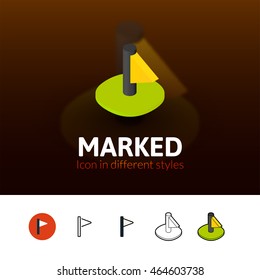 a color icon, vector symbol in flat, outline and isometric style isolated on blur background