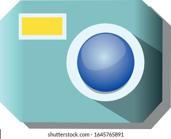 color icon of a vintage retro camera. Vector illustration 