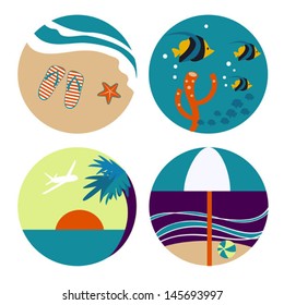 color icons for beach 