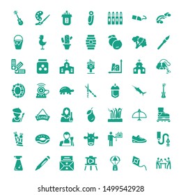 color icons. Editable 49 color icons. Included icons such as Table tennis, Kite, Space capsule, Storyboard, Love letter, Crayon, Sprayer, Design, Sneaker. color trendy icons for web.