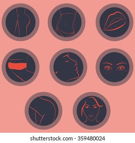 Color icons for plastic surgery