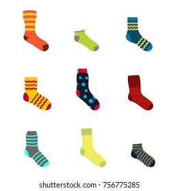 color icons set with socks for your design