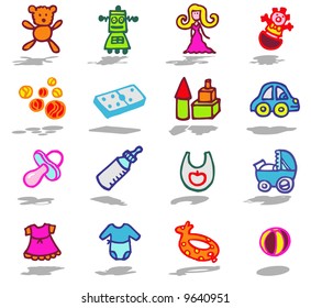 color icons - toys and childhood