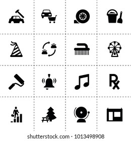 Color Icons. Vector Collection Filled Color Icons. Includes Symbols Such As Car Body Repair, Turbo, Car Shop, Clean Brush, School Bell. Use For Web, Mobile And Ui Design.