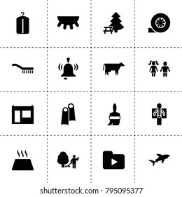 Color icons. vector collection filled color icons. includes symbols such as cow, udder, turbo, dry cleaning, brush, garden cleaner, slab. use for web, mobile and ui design.
