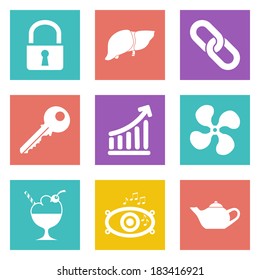 Color icons for Web Design and Mobile Applications set 20. Vector illustration.