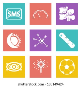 Color icons for Web Design and Mobile Applications set 40. Vector illustration.
