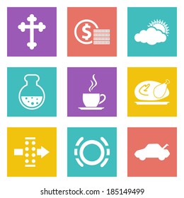 Color icons for Web Design and Mobile Applications set 31. Vector illustration.