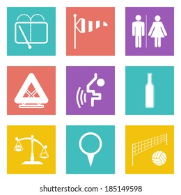 Color icons for Web Design and Mobile Applications set 45. Vector illustration.