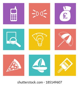 Color icons for Web Design and Mobile Applications set 36. Vector illustration.