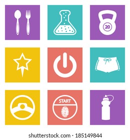 Color icons for Web Design and Mobile Applications set 41. Vector illustration.