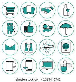 Color icons for web and mobile applications. Objects and symbols.