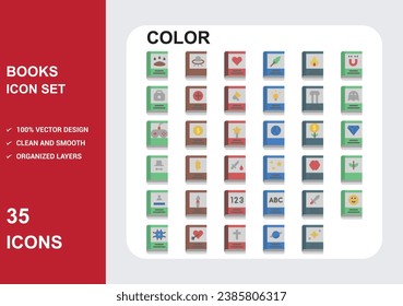 Color Icons with White Background Free Vector