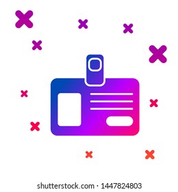 Color Identification badge icon isolated on white background. It can be used for presentation, identity of the company, advertising. Gradient random dynamic shapes. Vector Illustration