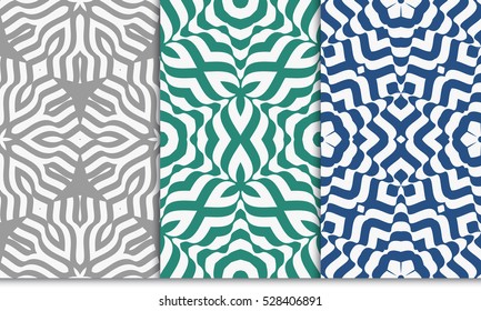 color illusion floral seamless pattern set. vector illustration. for design, interior, wallpaper, invitation