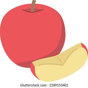 Color illustration of apple in flat design