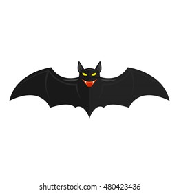Color illustration of a bat on a white background
