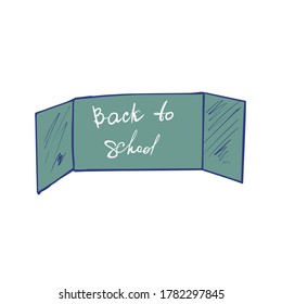 Color illustration of a blackboard with an inscription. Back to school. Stock vector illustration on a white background. For a logo, for icons in social networks.