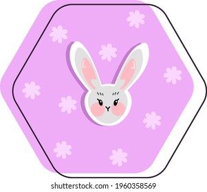 Color illustration of bunny. Idea for website design, 
for blogs, for print.