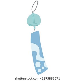 Color illustration of a cool light blue wind chime without main line