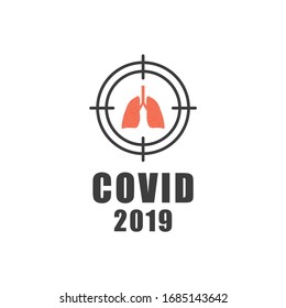 Color illustration of a coronavirus-sighted light lungs and text on a white background. Vector illustration on a medical theme and the epidemic of coronavirus.