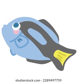 Color Illustration of Cute Clownfish without Main Line