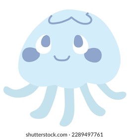 Color illustration of a cute jellyfish without main line