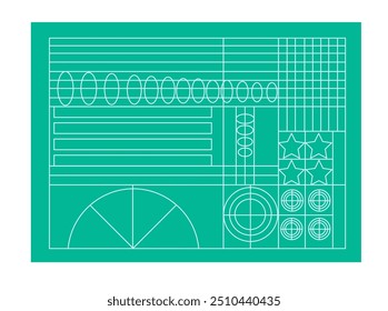 color illustration cutting mat. object for template sticker website poster