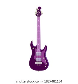 Color illustration of the electric guitar. Musical instrument. 