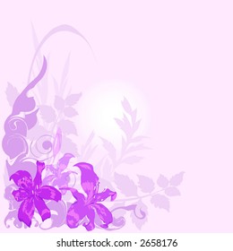 Color illustration with elements of colors and leaves.