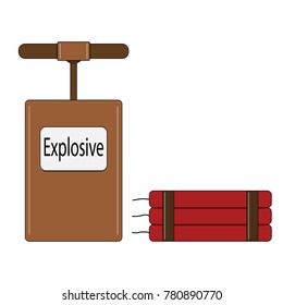 Color illustration of the explosive for the mining industry on a white background.