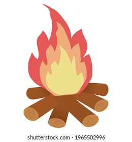 Color illustration of fire. The image can be used for logo, children's posters and more.