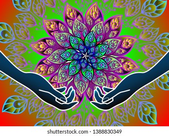 color illustration of a floral ornament