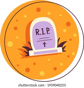 Color illustration of a grave. Idea for
website design, for blogs, for print.
