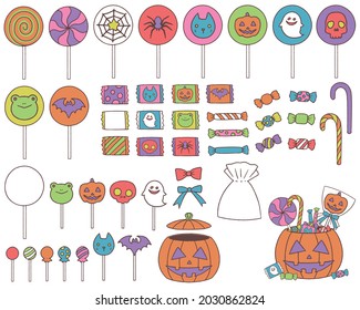 Color illustration of Halloween sweets.