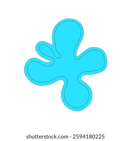 Color illustration of a hand-drawn blue blot in doodle style