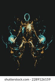 color illustration and human body behind the silhouette