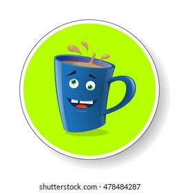 color illustration icon funny cartoon mug that does not in itself