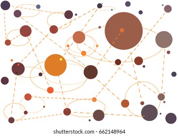 Color Illustration maps trajectories revolution of planets on a white background/Illustration maps trajectories revolution of planets