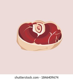 
color illustration of meat for butcher shop and business