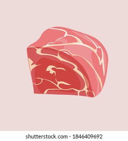 
color illustration of meat for butcher shop and business