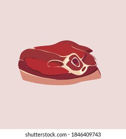
color illustration of meat for butcher shop and business