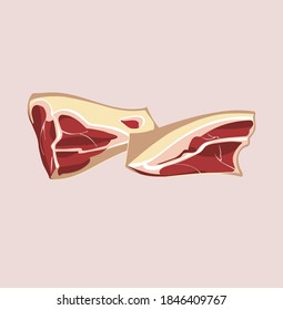 
color illustration of meat for butcher shop and business